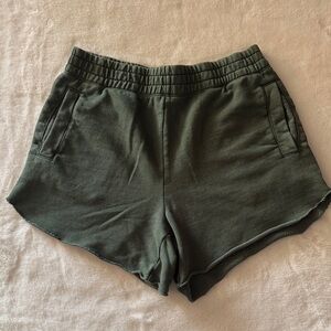 Aerie Green Fleece Athletic Shorts